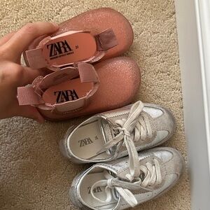 Zara Glittery Pink Kids Boots AND Zara tennis shoes BUNDLE